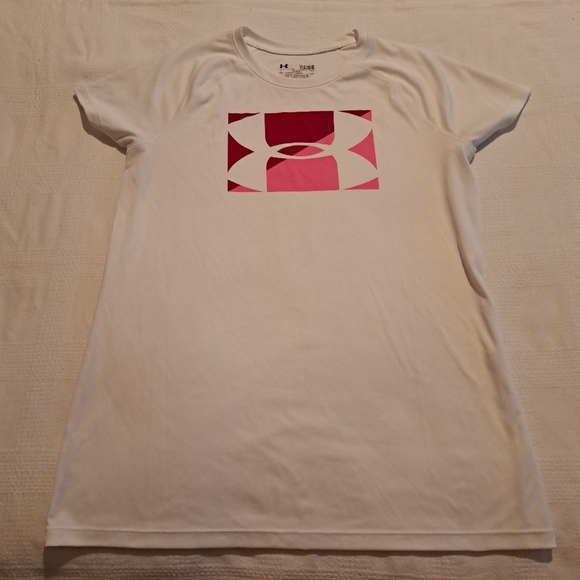 Under Armour youth large white top YLG Loose - Picture 1 of 3